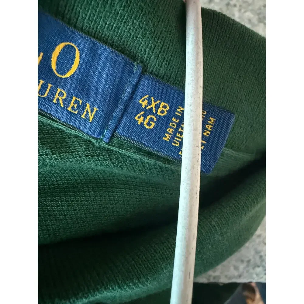 POLO RALPH LAUREN Long Sleeve Polo Shirt Size 4XB NEW Green $170